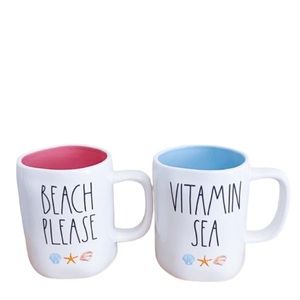 NEW Rae Dunn Beach Please & Vitamin Sea Mug Set